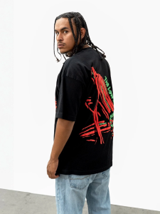 vintage washed cotton t shirt men's retro graphic short sleeve tee